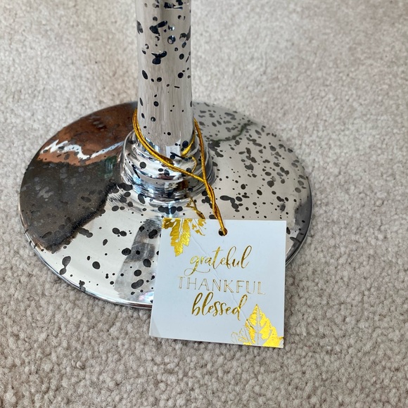 Platinum Silver Speckled Martini Glass Decor - Picture 8 of 8